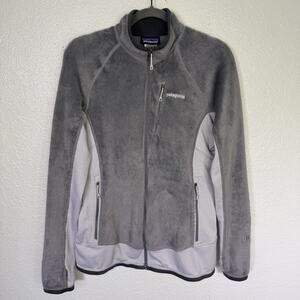 Patagonia R2 Jacket Womens Large Full Zip Fleece Outdoor Hiking Warm Grey Soft